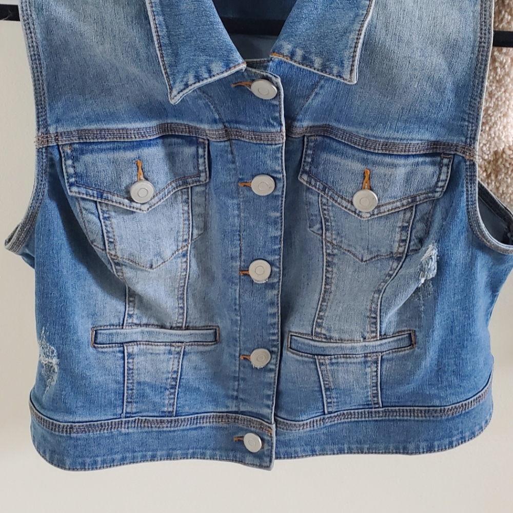 Plus Size Blue Jean Vest